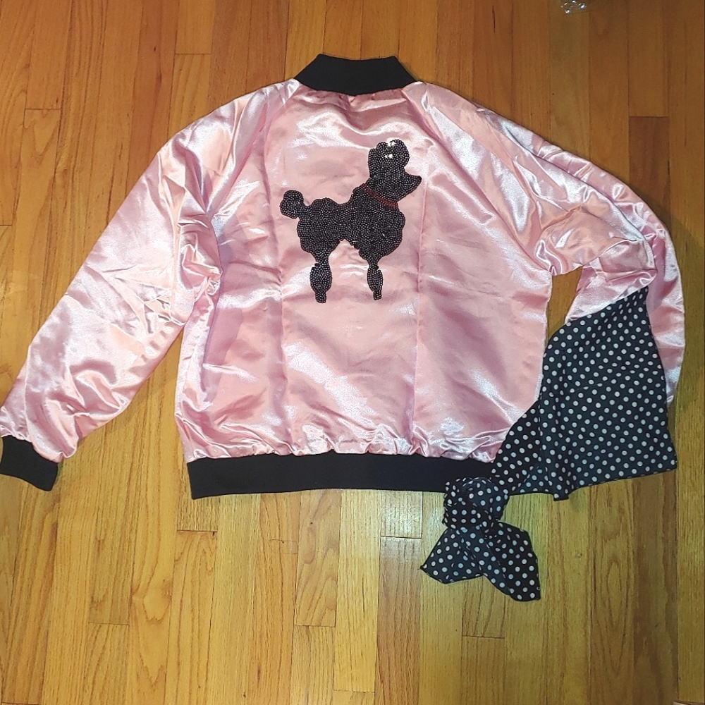 Poodle SequinsPink Satin Jack Black 1950s Halloween Costume Spirit Womens LARGE